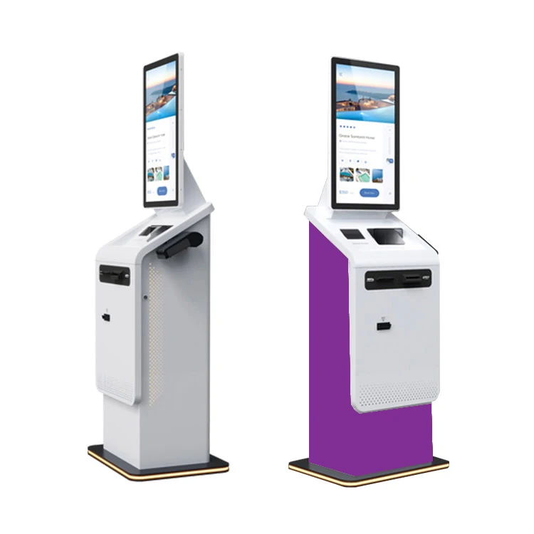 Crtly Vertical floor stand 21.5 23.8 27 inch interactive PCAP touch screen all-in-one self service restaurant payment kiosk