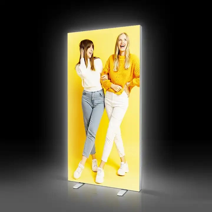 shopping mall advertising sign box wall mounted single side led backlit tension fabric light box