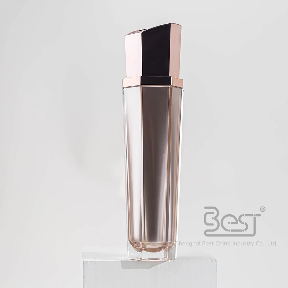 cosmetic body oil acrylic bottle rose gold cosmetic packaging for lotion