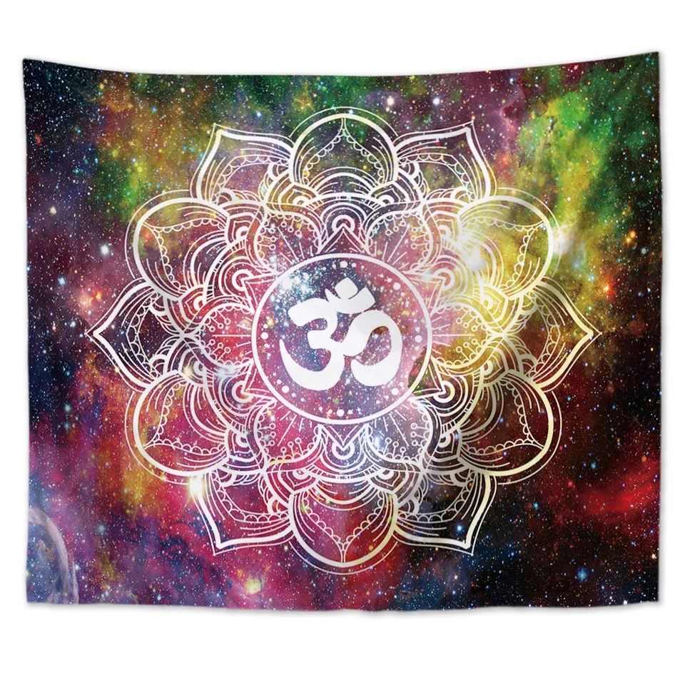 Мантра Hinduism настенная подвесная цветная Om чакра Триппи хиппи бохо психоделическая МАНДАЛА