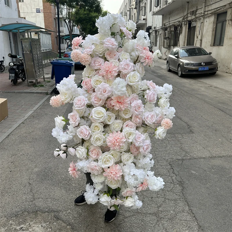 IFG original floral vender white blush silk artificial flower arrangement for wedding arch frame decor