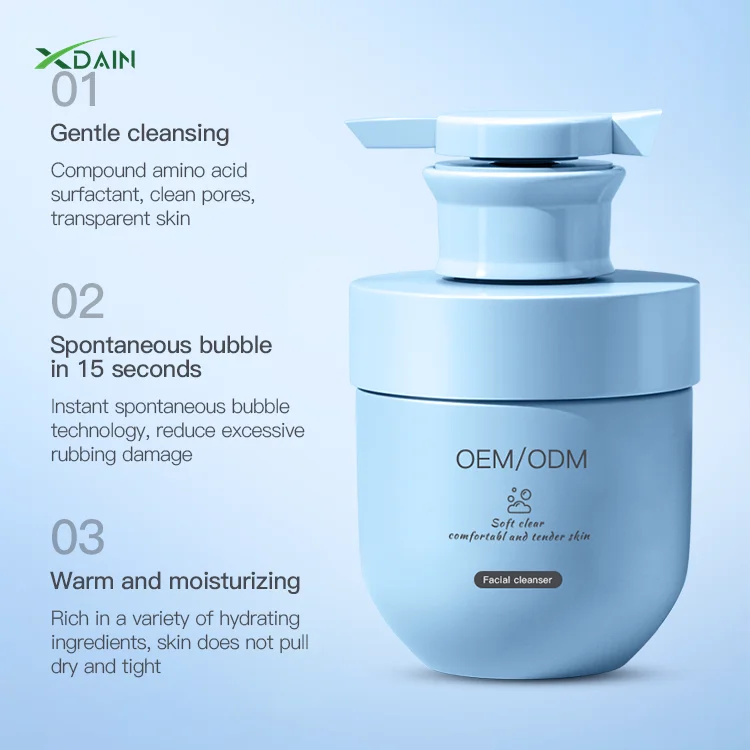 Private Label Korean Skincare Amino Acid Organic Oil Control Hydrating Deep Cleansing Pimple Cleaner Face Wash Facial Cleanser