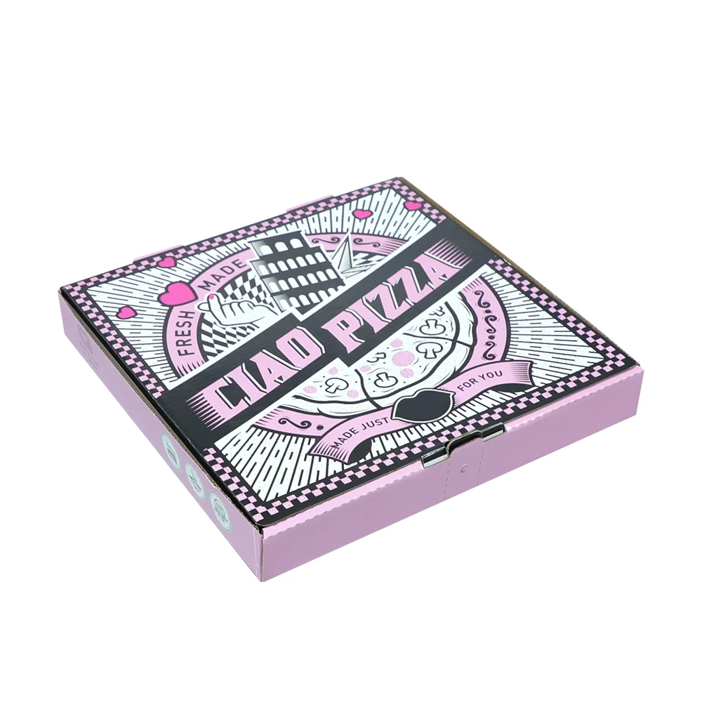 Custom Size 8 10 12 14 15 16 18 20 22 Cajas De Pizza Corrugated Takeaway Pizza Boxes With Printed Logo