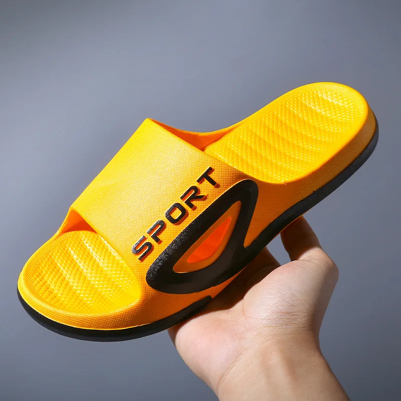 Solid color soft fashion nude thick sole fashionable wear-resistant massage non slip beach slide slippers sandal shoes for men