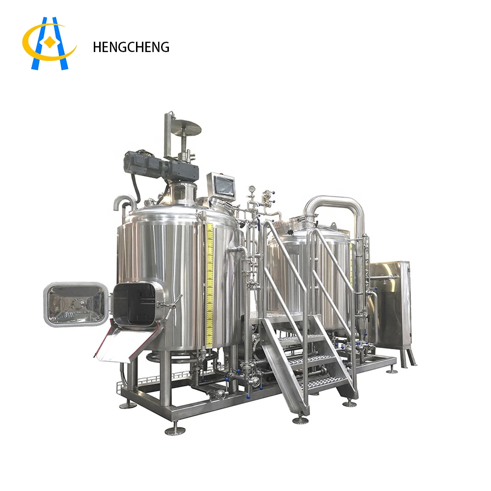 Shanghai HENGCHENG 1000l 2000l 5000l security stainless steel beer brewing system  with Thermometer