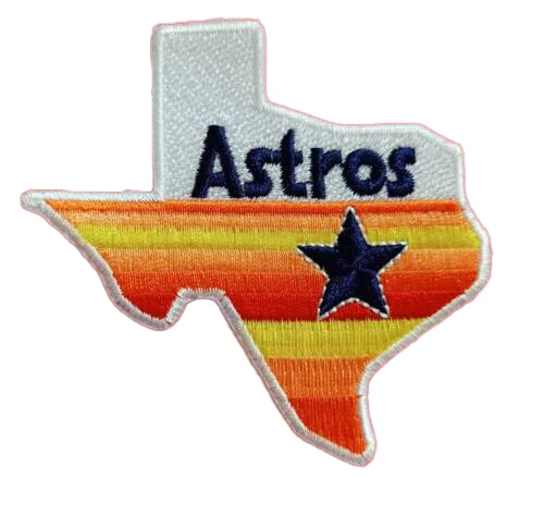 Heat Press Full Embroidery Astros Patches Bags Custom Houston Astros Iron On Patch Custom For Clothing