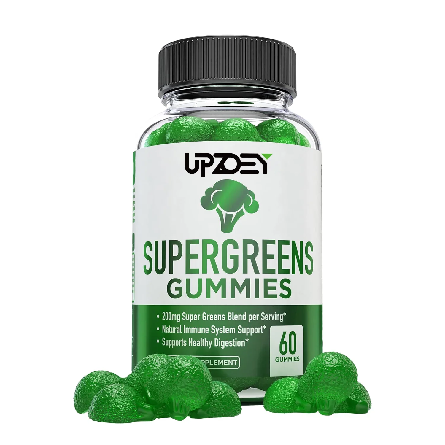 OEM organic Supergreens Gummies with Spinach, Broccoli, Moringa, Beet Root Boost Immune Health,Increase Digestion Healthy