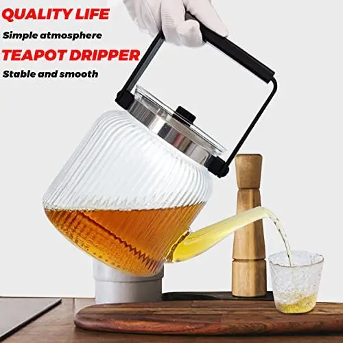 Good Clear Heat Resistant Glass Kettle teapot With Stainless Steel Infuse
