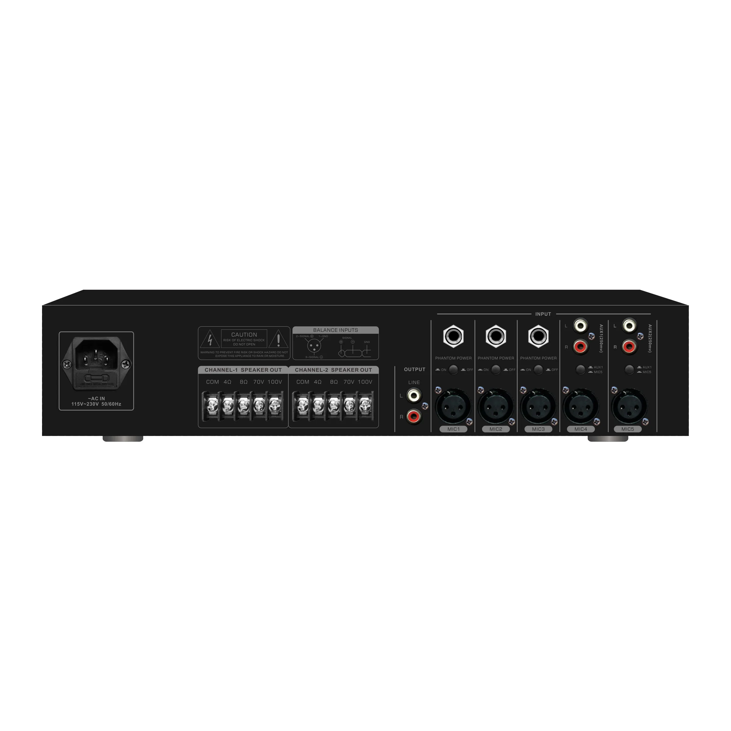 Low price factory wholesale high end shopping mall speaker use mixer amplifier bluetooth MP3 USB paging amplifier