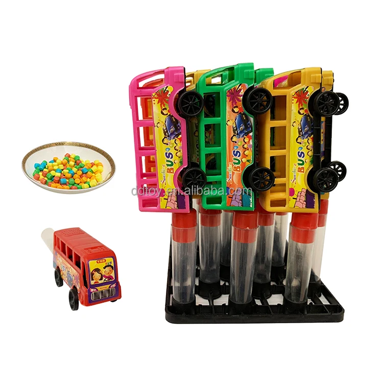 Wholesale Bus Sweet Sugar Tube Candy Filled Toys