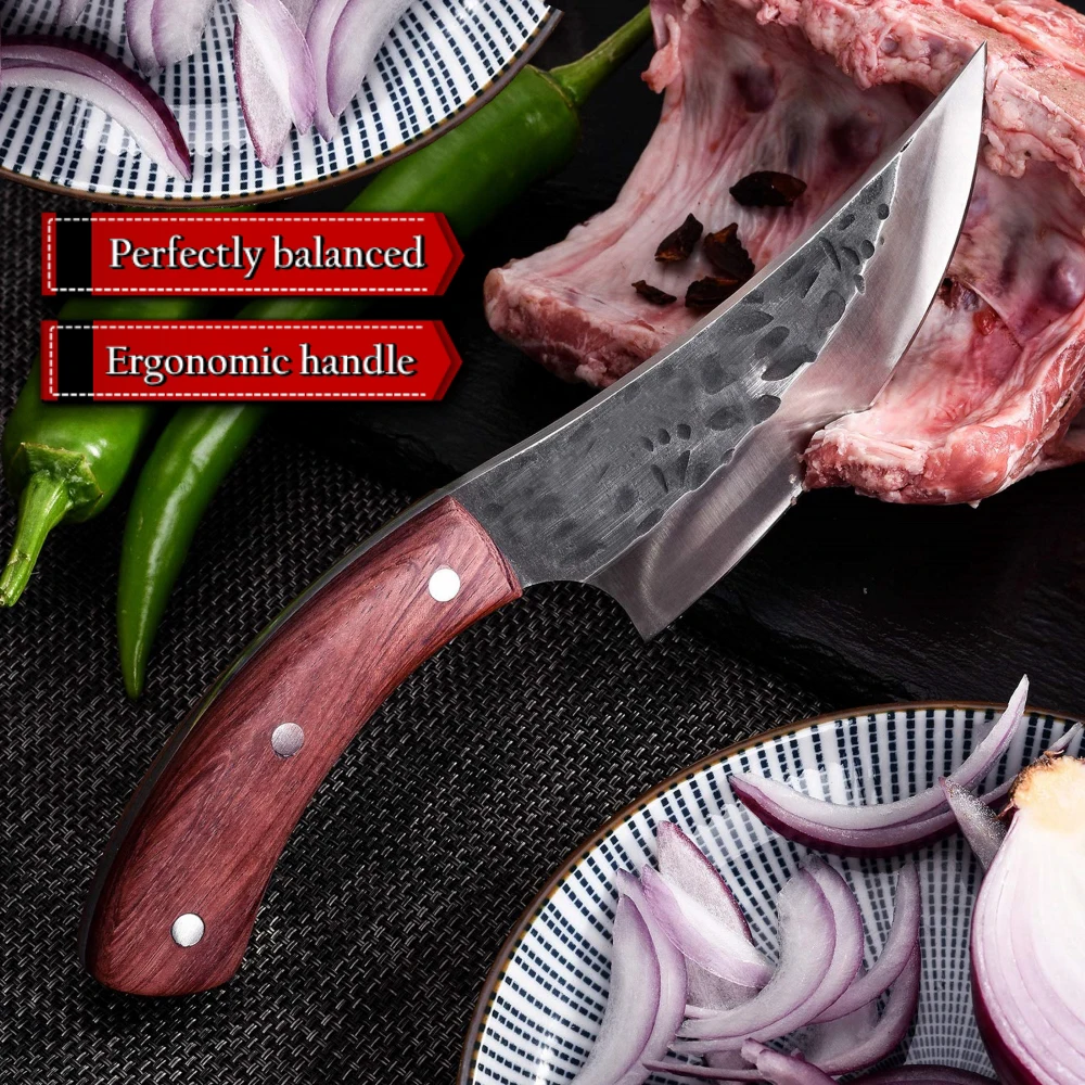 
High Carbon 1095 Forged Steel Japanese Bushcraft Field Knife Hunting Knives Handmade 