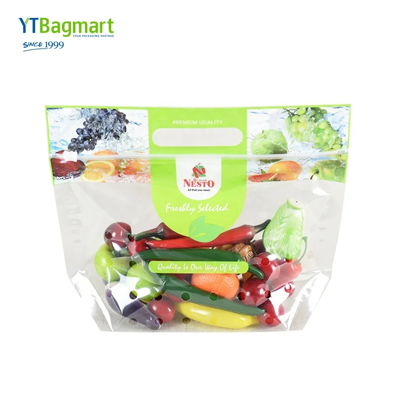 Food Grade Zipper Frozen Laminated Plastic Bag For Fruit And Vegetable