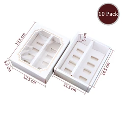 Macarons Containers with Clear Window for 5 Macarons Biscuits or Mini Donuts Cake Paper Container for Gift Giving