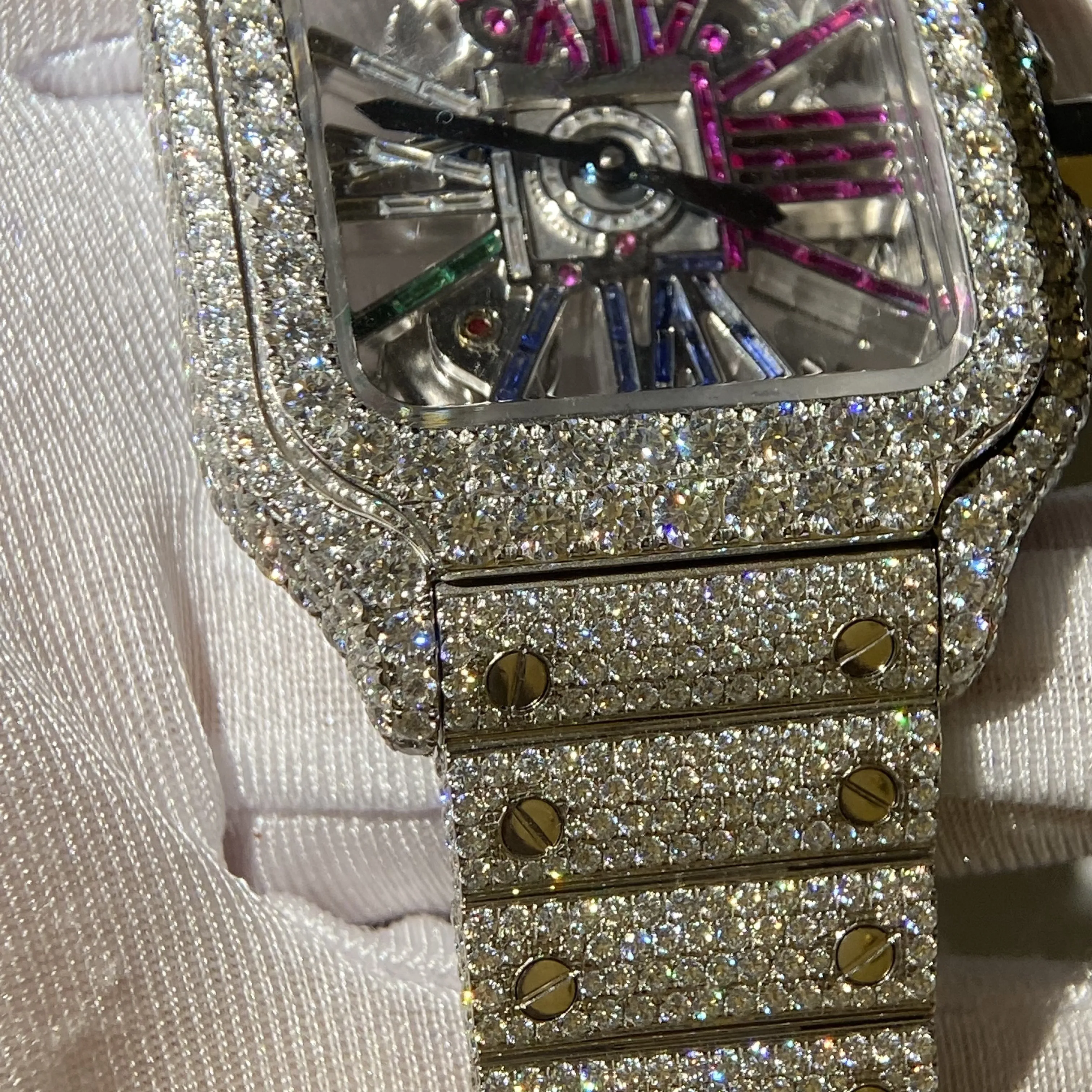 Алмазный тестер VVS Moissanite high-end customized Out алмазные часы в стиле хип-хоп со скелетом
