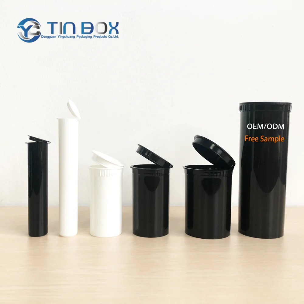 Custom Cr Cones Packaging Pop Top Tube Container Child Resistant 116Mm 120Mm Clear Plastic Pr Packaging Roll Tubes