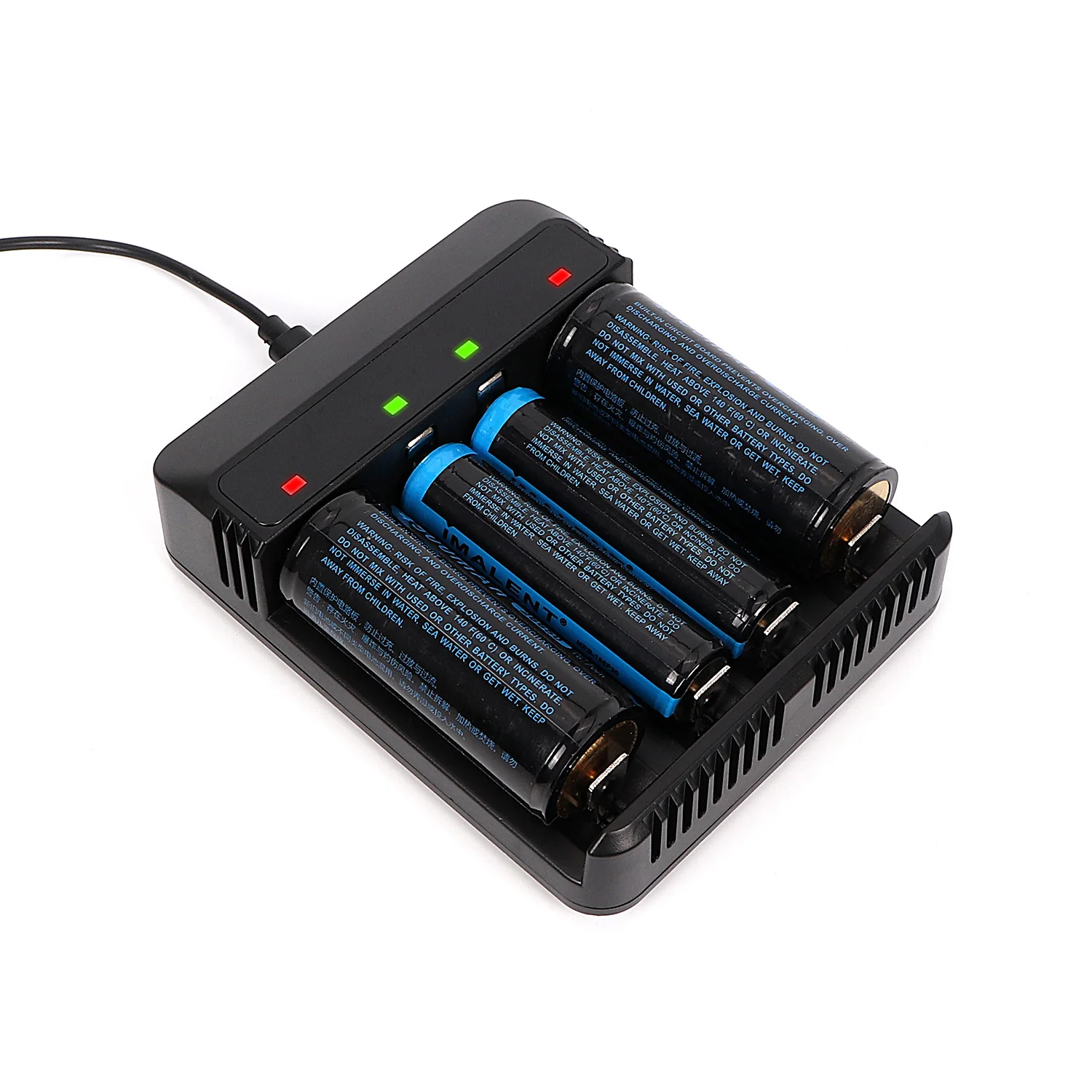 OEM  Smart Cheap 4 bay Charger Four Slot 18650/32650/26650/18500/18350/17670/16340 lithium battery USB Charger