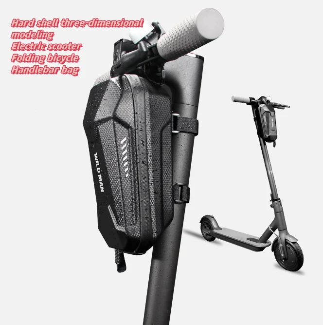 Wild Man 2L / 3L Front Bag Universal Electric Scooter Head Handle Bag EVA Hard Shell Bag For M365 ES1 ES2 Scooter Accessories