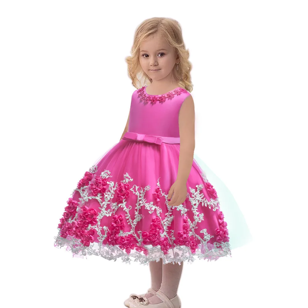latest fashion teenage frock party kids baby girl dresses for children fancy flower petal evening little clothes with fair price