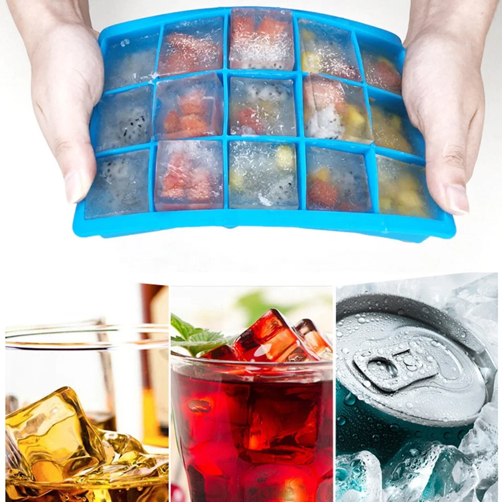 24 ячейки Силиконовый поднос для кубиков льда с крышкой формы приготовления пищевого мороженого коктейлей и