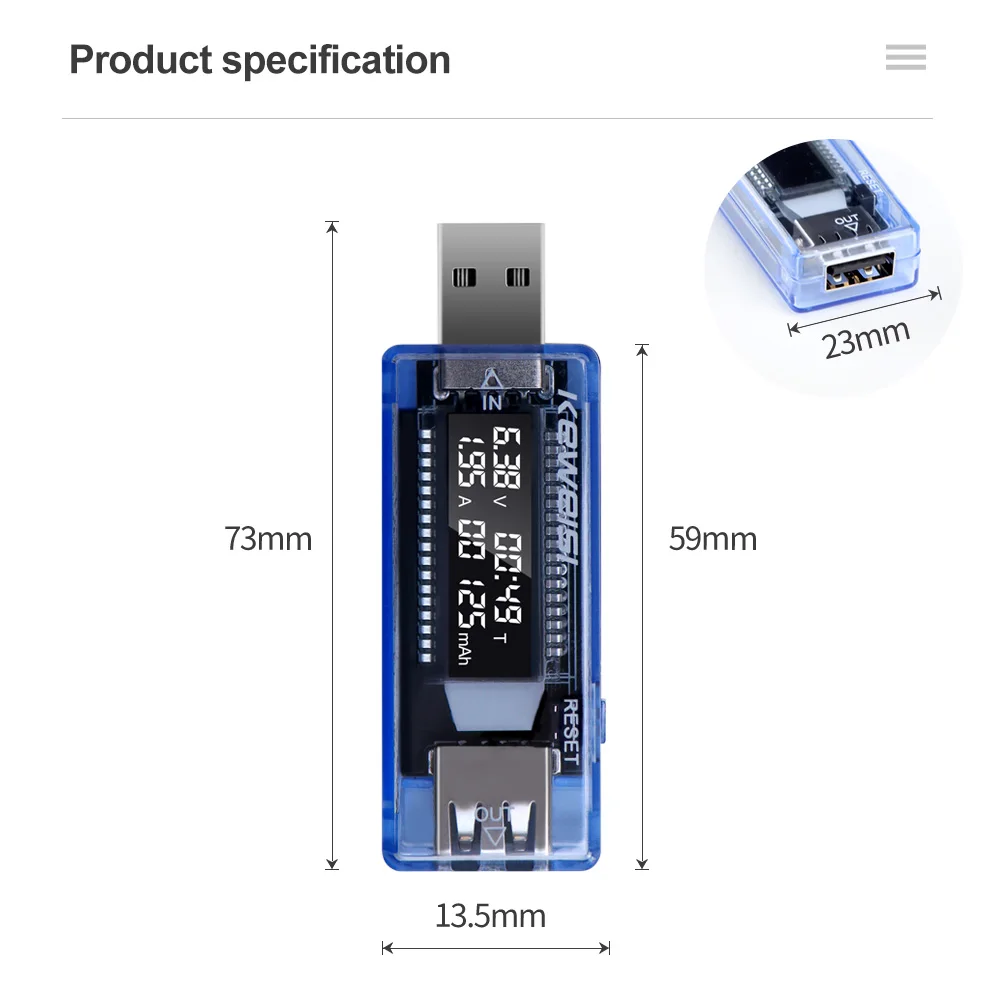 Digital USB Mobile Power charging current voltage Tester Meter Mini USB charger doctor voltmeter ammeter QC2.0 3.0 3-20V