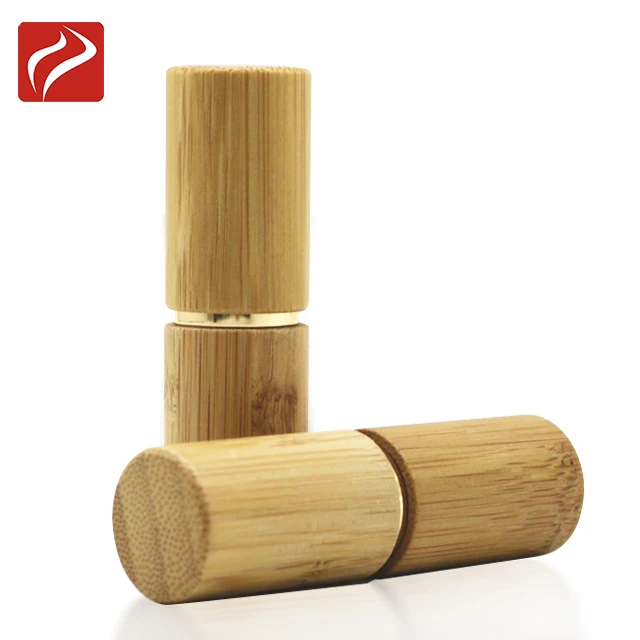 5ml New arrival cosmetic container bamboo lipstick tube wooden lip balm tubes for lip care