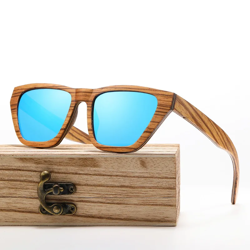 Hot selling new laminated bamboo glasses zebra wood wood sunglasses custom sunglasses