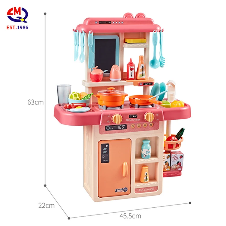 Wholesale Music Lights Water Function Baby Kid Girl Chef Big Large Pretend Play Kitchen Food Cook Toy Set For Girl