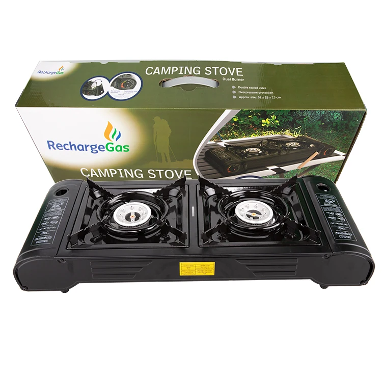 Hot Sale Double Burner Portable Outdoor Bbq Cooktops Camping Methane Gas Stove With CE