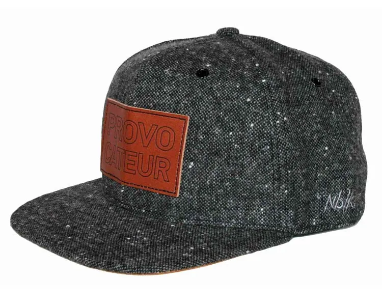Custom Design Leather Label Men Woolen Snapback Hats Wholesale