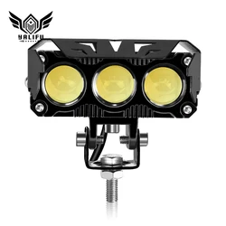 LED Mini Driving Light Dual Color Hi/Lo Beam White Yellow 3 Lens led driving light for Motorcycles Motorbikes SUV Cars