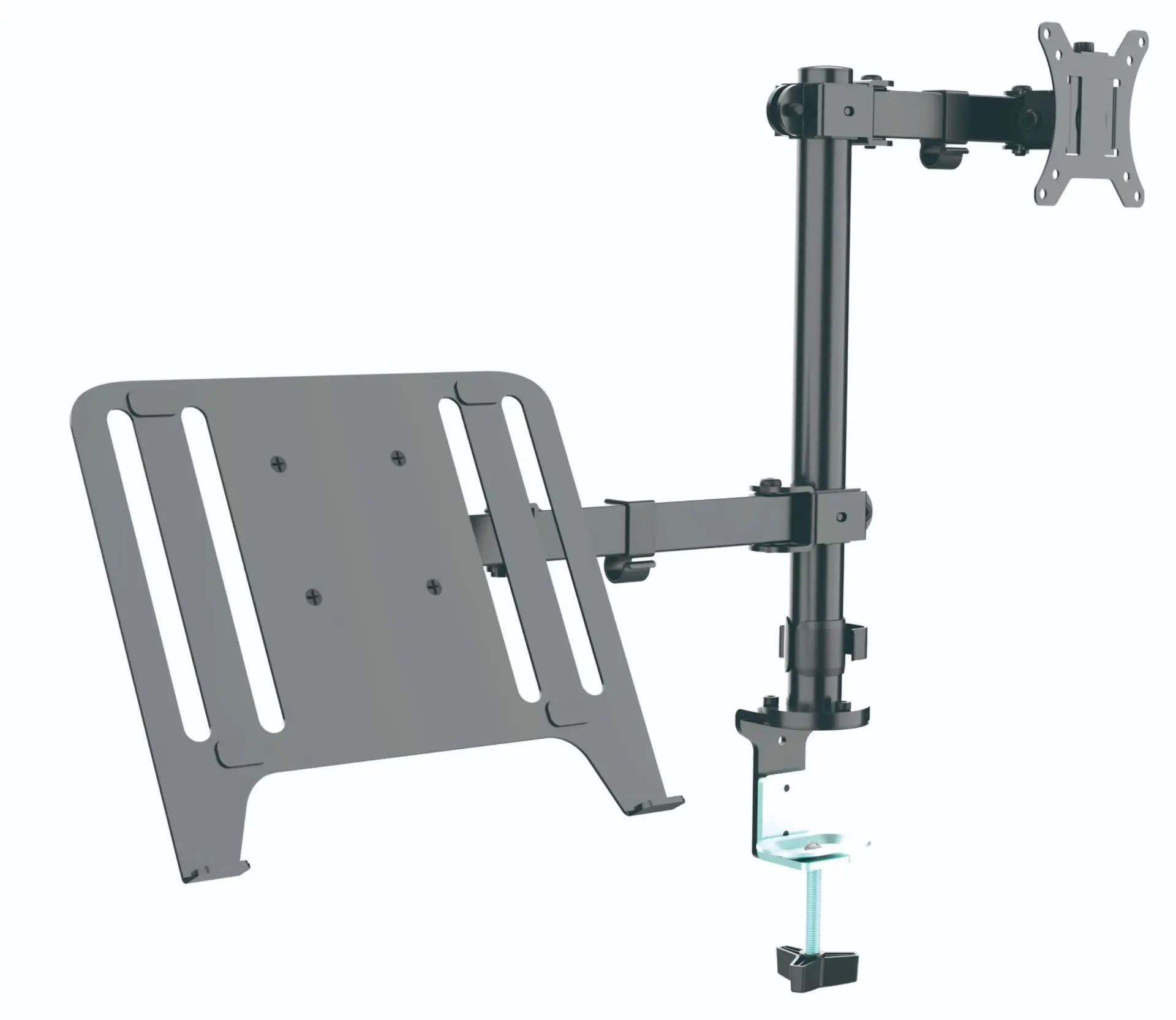 Dual Arm Monitor Stand With Laptop Plate Laptop Mount With Monitor Arm Laptop and Monitor pc Lcd Arm  Stand