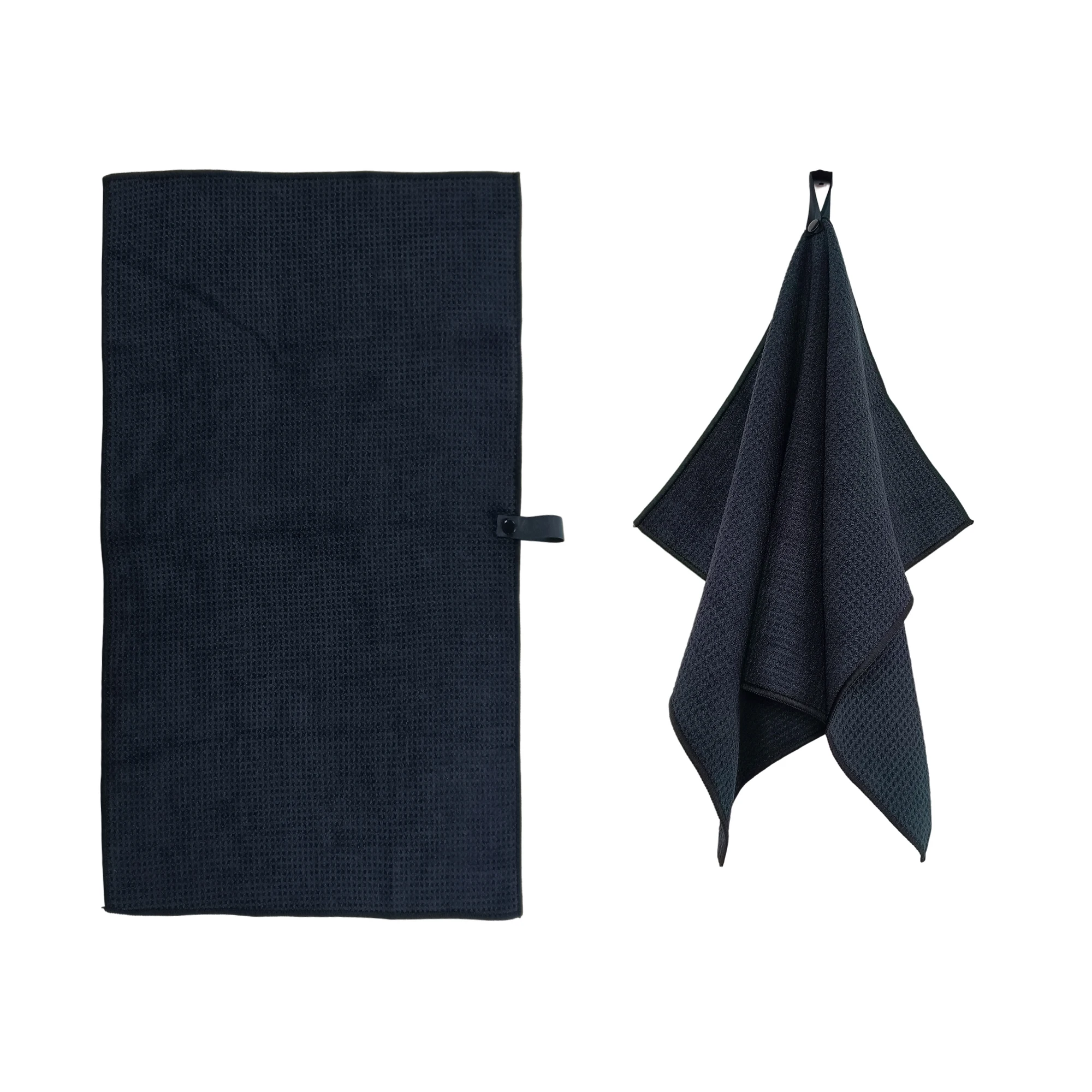 Классические полотенца для гольфа из переработанного материала, чистые полотенца для гольфа из микрофибры с вафельным покрытием