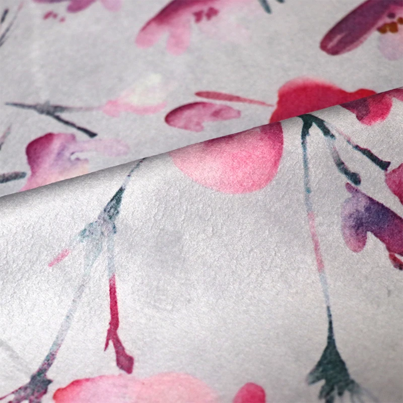 BM38-18 Home Upholstery No Backing Mid Weight 100% Polyester Warp Knitted Printed Holland Velvet Fabric for Cushion
