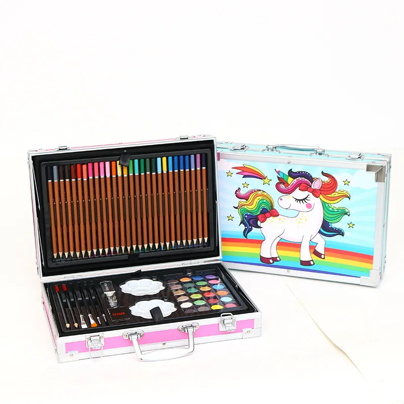 Art set 145pcs russia art with portable aluminum