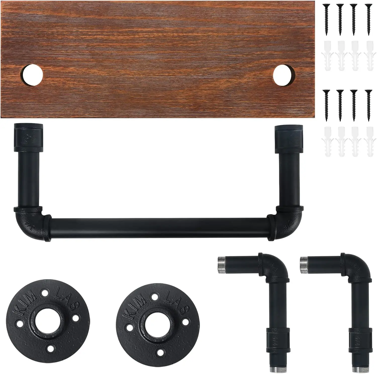 Black Retro Wall Mount Iron Pipe shelf Rack Shelf Stand Storage For Kitchen