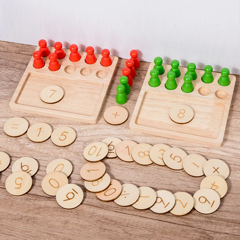 Montessori  wooden numbering toy 1-20 number board Montessori math counting toy Children Early Education Aids