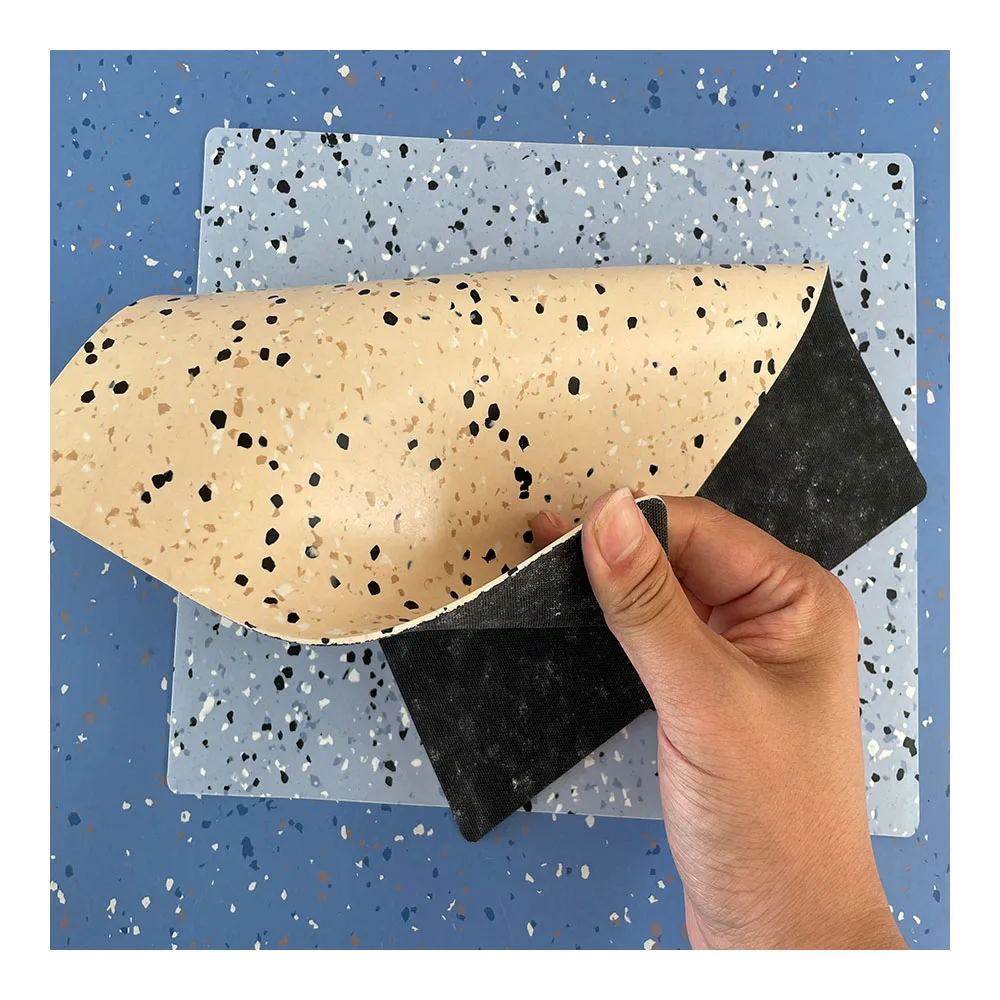 fireproof plastic commercial linoleum flooring rolls manufacturers with anti-static carbon black backing