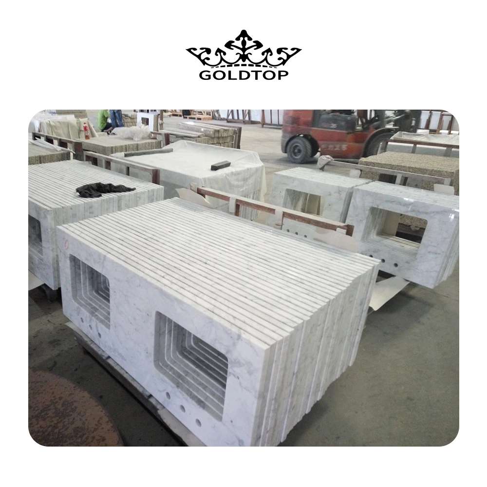 GOLDTOP OEM/ODM Marmore Wholesale Glossy Carrara White Marble Slabs for Floor Tiles and Kitchen Countertops