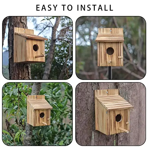 Custom carbonized pine solid wood feeding terrace outdoor sanctuary aviaries for birds aviary outdoor bird cage bird aviary