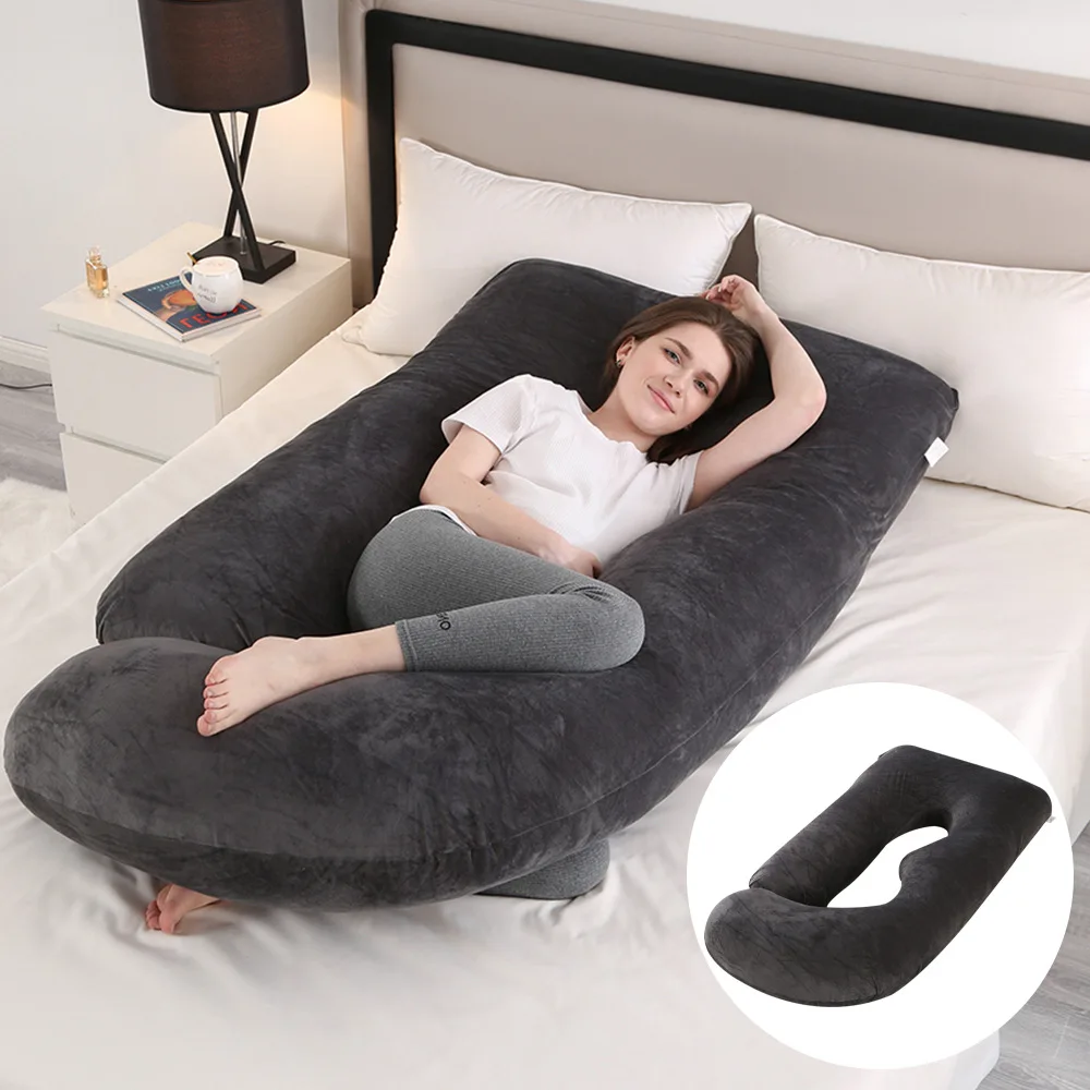 Cotton Velvet U-Shaped Pregnancy Pillow Cases Cheaper Pregnancy Pillow With Removable Cover