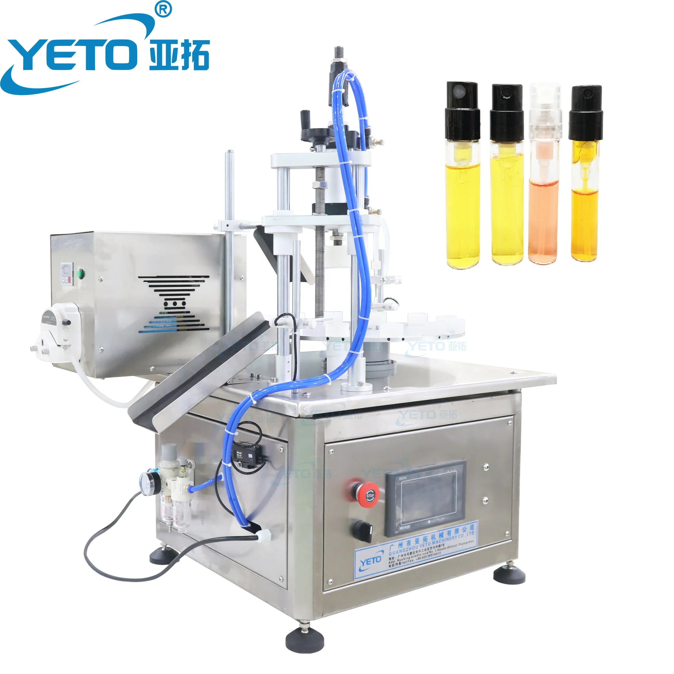 YETO Table Automatic Small Sample Perfume Bottle Vials Filling Capping Machine Mini Glass Oils Fragrance Spray Toner  Bottle