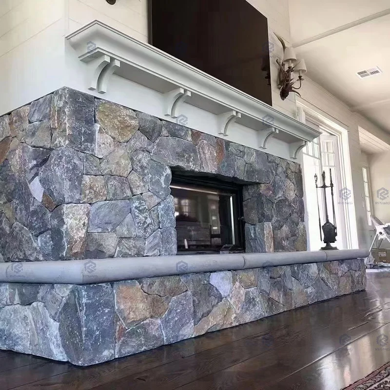 Natural Slate Quartzite Limestone Loose Stone Veneer For Exterior And Interior Wall Cladding Decorative