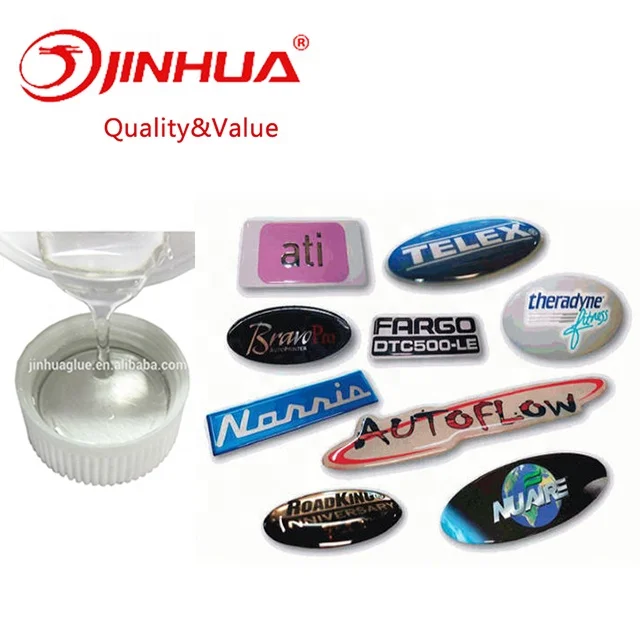 Заводская прозрачная жидкая/полиуретановая смола полиуретановый клей для купольной наклейки