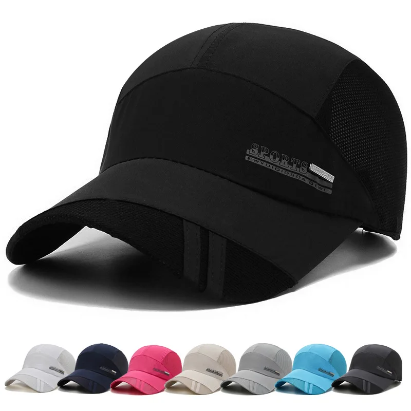 TTB Wholesale Outdoor 5 Panel Nylon Fitted Breathable Spring Mesh Quick-drying  Baseball Cap Running Sports Hats For Men Women