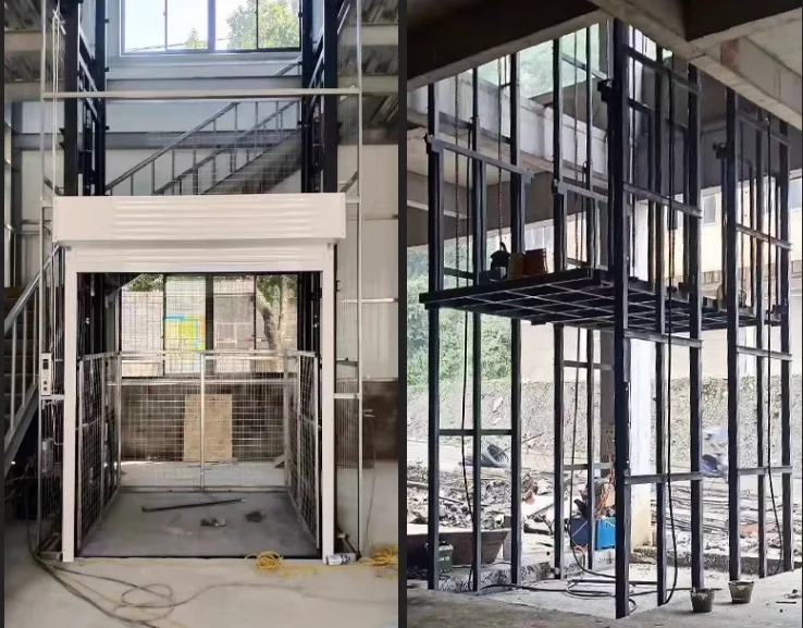 Customized guide rail type cargo elevator hydraulic lifting platform