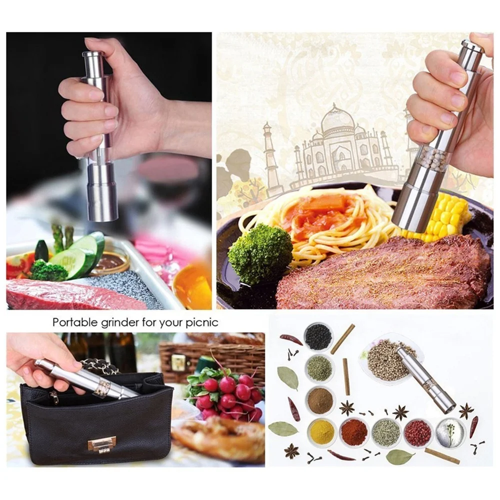 One Hand Operated Pepper Mill Stainless Steel Hand Mill