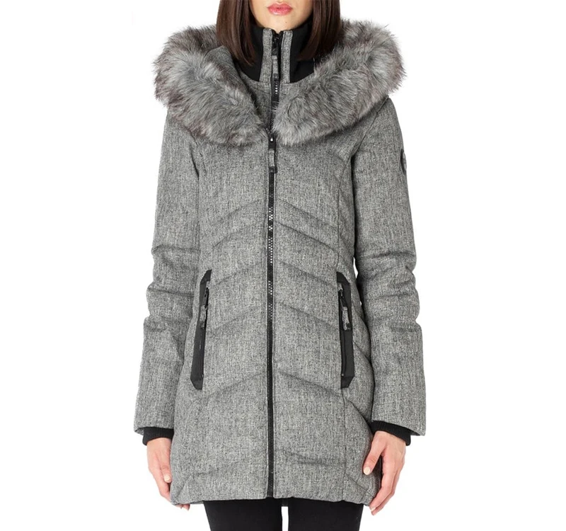 Harsh winter melange women padded duck down jacket Long Parka Water Proof Winter Jacket