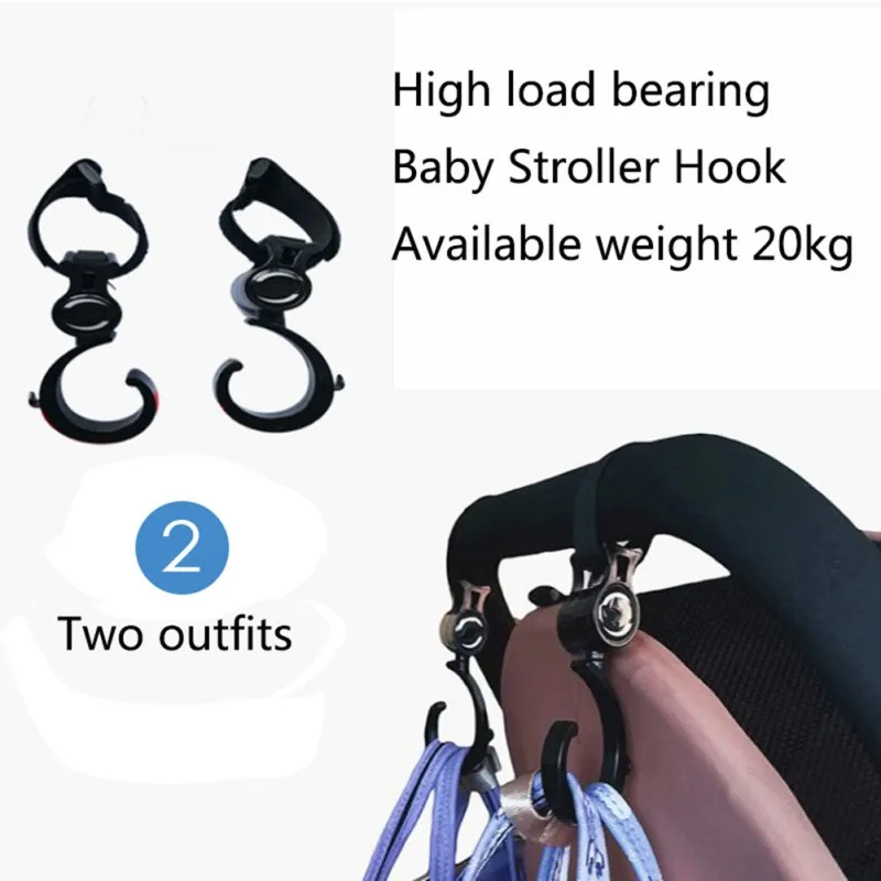 
2pcs/Set Baby Stroller Hooks Pram Rotate 360 degree Cart Hook Accessories For Hanger Bag 