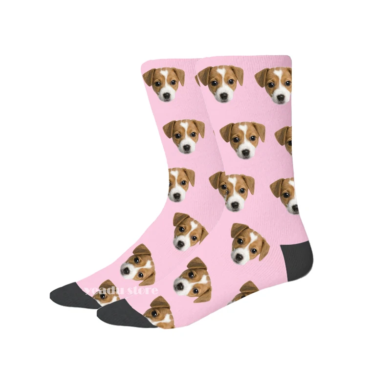 Colorful Custom Novelty DIY Men&Women Socks Funny Print Couples Dog Cat Personalized Your Face Photo on Sock Unisex for Gift