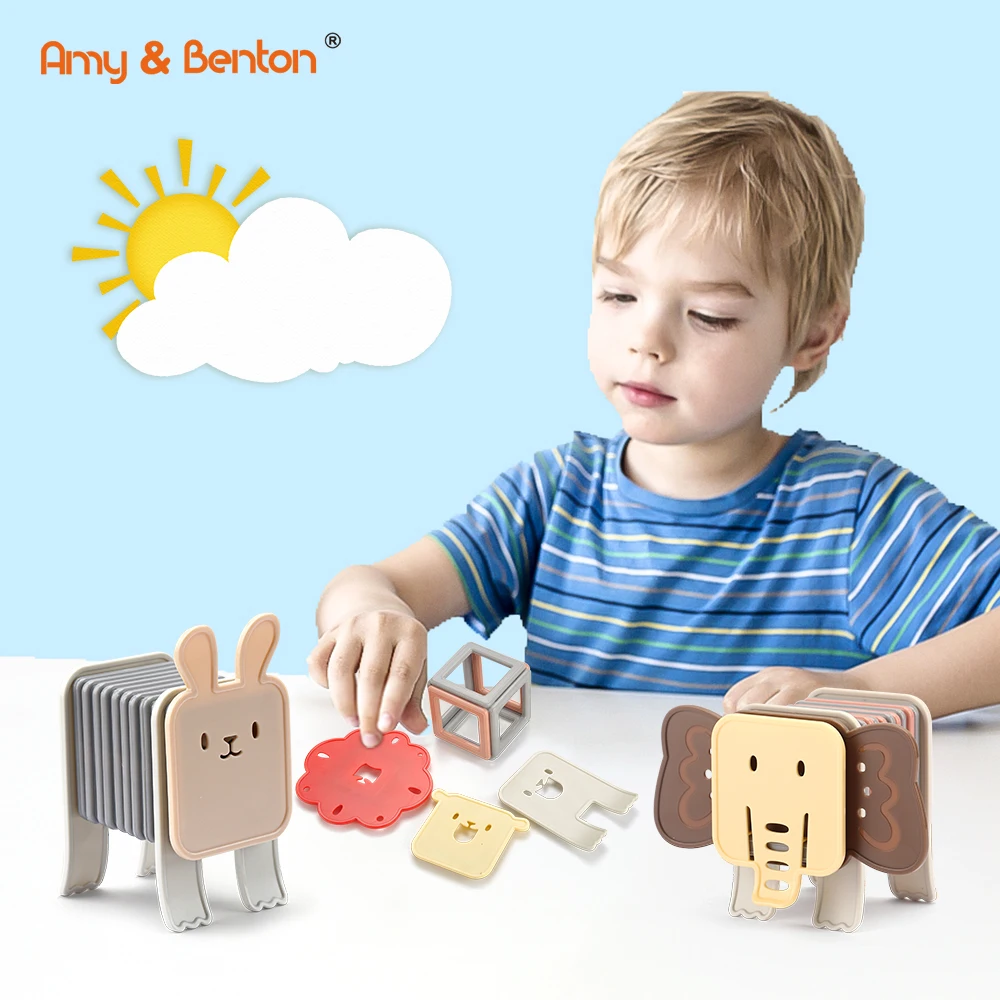 AMY & BENTON 76pcs Hot sale Animal Magnetic Building Blocks for Children Educational Toys